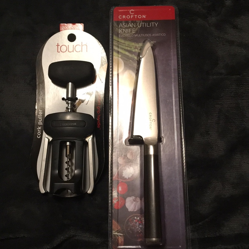 CroftonTop Of The Line Asian Utility/Chef  knife & Goodcook Wine cork puller